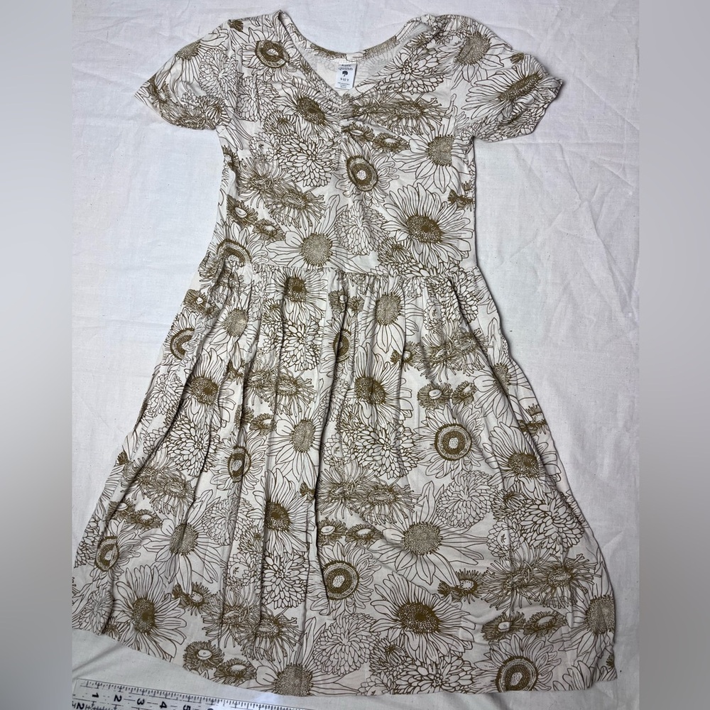 Kate Quinn Sunflower Midi Dress in Cream and Olive